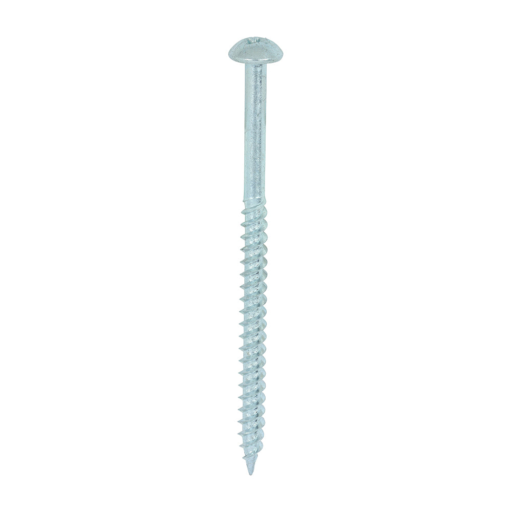 TIMCO Twin-Threaded Round Head Silver Woodscrews - 10 x 3 Box OF 200 - 00103CRWZ