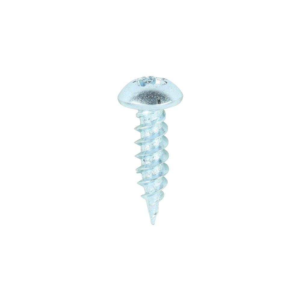 TIMCO Twin-Threaded Round Head Silver Woodscrews - 8 x 5/8 Box OF 200 - 00858CRWZ