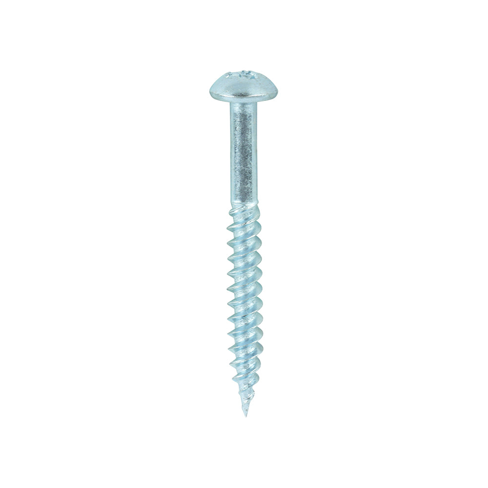 TIMCO Twin-Threaded Round Head Silver Woodscrews - 8 x 11/2 Box OF 200 - 08112CRWZ