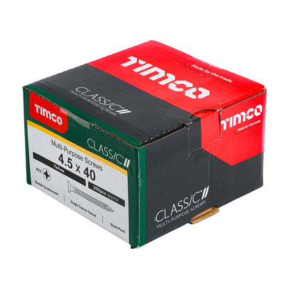 TIMCO Classic Multi-Purpose Countersunk Gold Woodscrews - 4.5 x 40 Box OF 200 - 45040CLAF