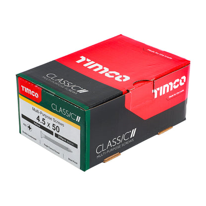 TIMCO Classic Multi-Purpose Countersunk Gold Woodscrews - 4.5 x 50 Box OF 200 - 45050CLAF