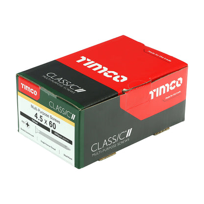 TIMCO Classic Multi-Purpose Countersunk Gold Woodscrews - 4.5 x 60 Box OF 200 - 45060CLAF