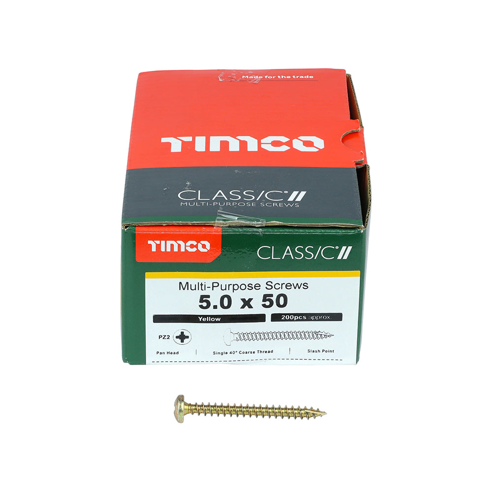 TIMCO Classic Multi-Purpose Pan Head Gold Woodscrews - 3.5 x 16 Box OF 200 - 35016CLAP