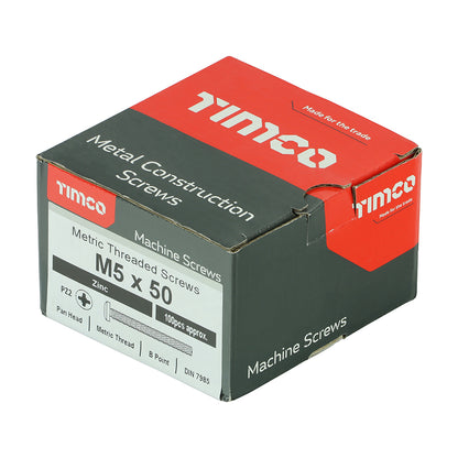 TIMCO Machine Pan Head Silver Screws - M4 x 30 Box OF 100 - 4030PPM