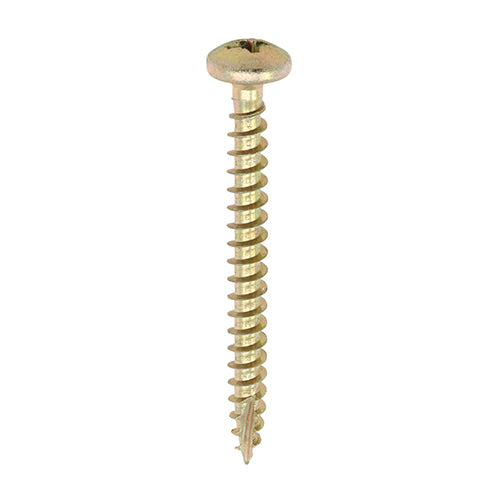 TIMCO Classic Multi-Purpose Pan Head Gold Woodscrews - 4.0 x 25 Box OF 200 - 40025CLAP