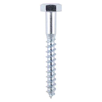 TIMCO Coach Screws Hex Head Silver  - 10.0 x 80 TIMbag OF 30 - 1080CSCB