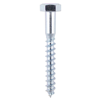 TIMCO Coach Screws Hex Head Silver  - 8.0 x 70 Box OF 100 - 0870CSC