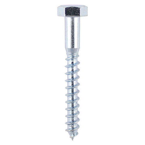TIMCO Coach Screws Hex Head Silver  - 8.0 x 90 Box OF 50 - 0890CSC