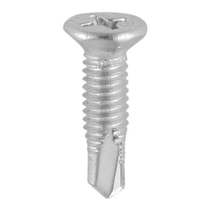 TIMCO Window Fabrication Screws Countersunk Facet PH Metric Thread Self-Drilling Point Martensitic Stainless Steel & Silver Organic - M4 x 16 Box OF 1000 - 231SS