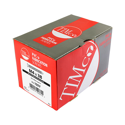 TIMCO Window Fabrication Screws Countersunk PH Metric Thread Self-Drilling Point Yellow - M4 x 38 Box OF 500 - 155Y