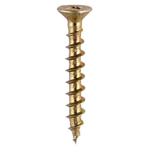 TIMCO Window Fabrication Screws Countersunk with Ribs PH Single Thread Gimlet Point Yellow - 4.3 x 20 Box OF 1000 - 202Y