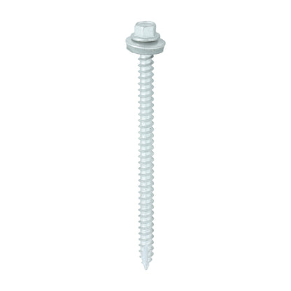 TIMCO Slash Point Sheet Metal to Timber Screws Exterior Silver with EPDM Washer - 6.3 x 100 Box OF 100 - DS100W16B
