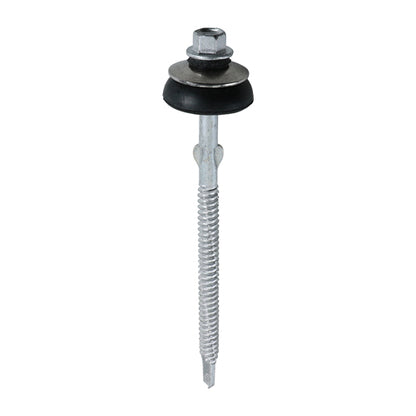 TIMCO Self-Drilling Fiber Cement Board Exterior Silver Screw with BAZ Washer - 6.3 x 110 Box OF 50 - 731816
