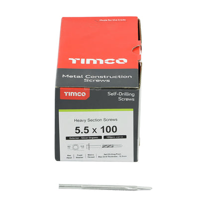 TIMCO Self-Drilling Heavy Section Screws Exterior Silver,All Sizes,100pcs