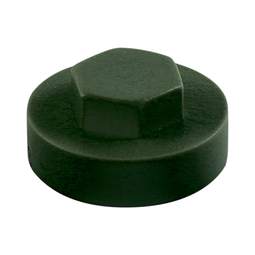 TIMCO Hex Head Cover Caps Juniper Green - 16mm Bag OF 1000 - 1612B29CAP