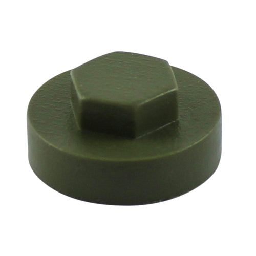 TIMCO Hex Head Cover Caps Olive Green - 16mm Bag OF 1000 - 1612B27CAP