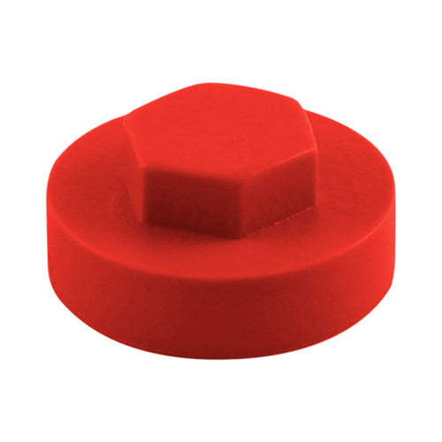 TIMCO Hex Head Cover Caps Poppy Red - 16mm Bag OF 1000 - 1604E53CAP