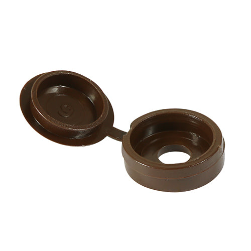 TIMCO Hinged Screw Caps Large Brown - To fit 5.0 to 6.0 Screw TIMpac OF 50 - LHCCBROWNP