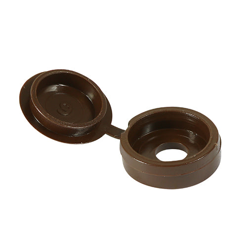 TIMCO Hinged Screw Caps Small Brown - To fit 3.0 to 4.5 Screw TIMpac OF 100 - SHCCBROWNP