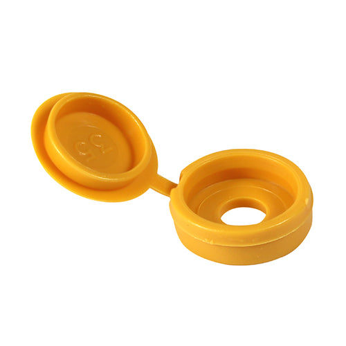 TIMCO Hinged Screw Caps Small Yellow - To fit 3.0 to 4.5 Screw TIMpac OF 100 - SHCCYELLOWP