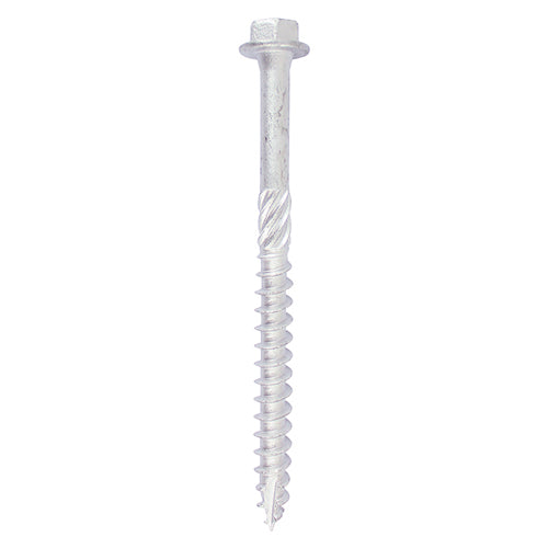 TIMCO Hex Flange Head Exterior Silver Timber Screws  - 6.0 x 80 Bag OF 10 - 680INI