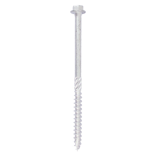 TIMCO Heavy Duty Timber Screws Hex Flange Head Exterior Silver,All Sizes,10pcs