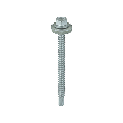 TIMCO Self-Drilling Light Section Screws Exterior Silver with EPDM Washer - 5.5 x 70 Box OF 100 - L70W16B
