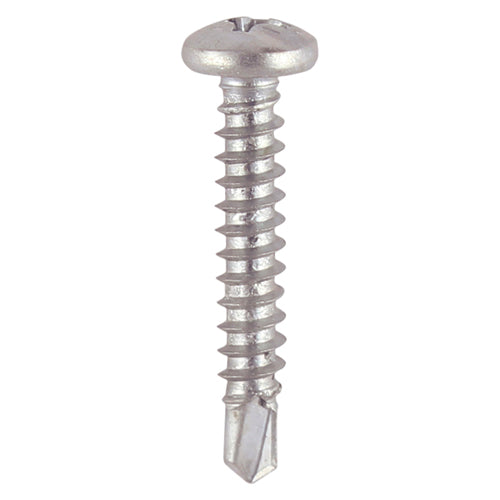 TIMCO Window Fabrication Screws Pan PH Self-Tapping Self-Drilling Point Martensitic Stainless Steel & Silver Organic
