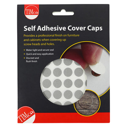TIMCO Self-Adhesive Screw Cover Caps Aluminium - 13mm Pack OF 112 - COVERAL13