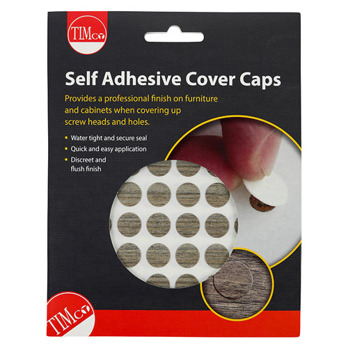TIMCO Self-Adhesive Screw Cover Caps Driftwood - 13mm Pack OF 112 - COVERDR13