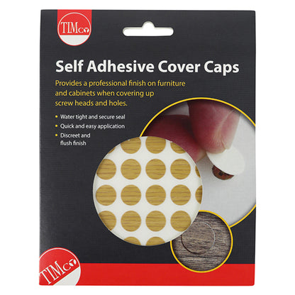 TIMCO Self-Adhesive Screw Cover Caps Oak - 13mm Pack OF 112 - COVEROA13