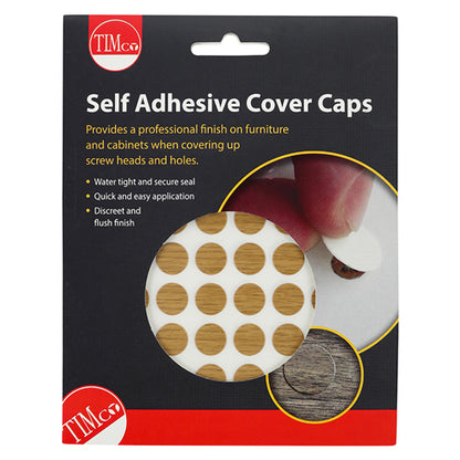 TIMCO Self-Adhesive Screw Cover Caps Winchester Oak - 13mm Pack OF 112 - COVERWO13