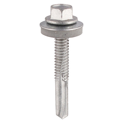 TIMCO Self-Drilling Heavy Section Screws Exterior Silver with EPDM Washer - 5.5 x 65 Box OF 100 - H65W16B
