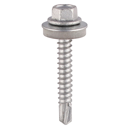 TIMCO Self-Drilling Light Section A2 Stainless Steel Bi-Metal Screws with EPDM Washer - 5.5 x 50 Box OF 100 - BML50W16