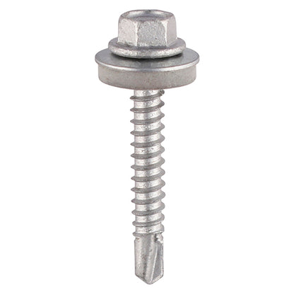 TIMCO Self-Drilling Light Section Screws Exterior Silver with EPDM Washer - 5.5 x 100 Box OF 100 - L100W16B