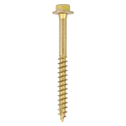 TIMCO Solo Advanced Hex Head Gold Coach Woodscrews - 8.0 x 100 TIMpac OF 4 - 8100SCSYP