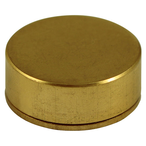 TIMCO Threaded Screw Caps Solid Brass Polished Brass - 14mm TIMpac OF 4 - TSC14PBP