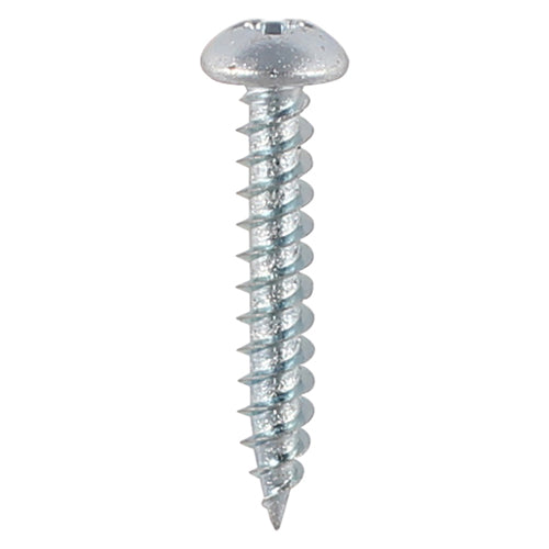 TIMCO Twin-Threaded Round Head Silver Woodscrews - 4 x 5/8 Box OF 200 - 00458CRWZ