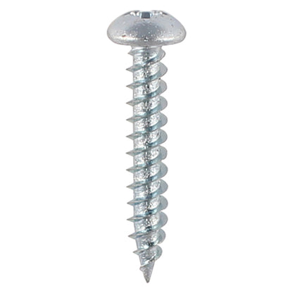 TIMCO Twin-Threaded Round Head Silver Woodscrews - 6 x 5/8 Box OF 200 - 00658CRWZ