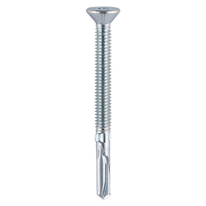 TIMCO Self-Drilling Wing-Tip Steel to Timber Heavy Section Silver Screws  - 5.5 x 100 Box OF 100 - HW100B