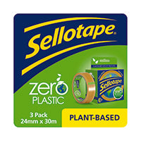 Sellotape Zero Plastic 24mmx30m Pk3