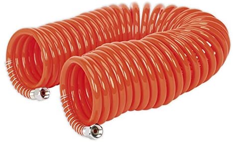 SEALEY - AH10C/6 PU Coiled Air Hose 10m x �6mm with 1/4"BSP Unions