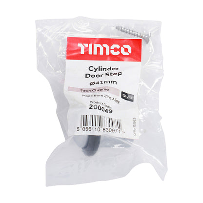 TIMCO Cylinder Door Stop Satin Chrome - 41mm | Pack of 1