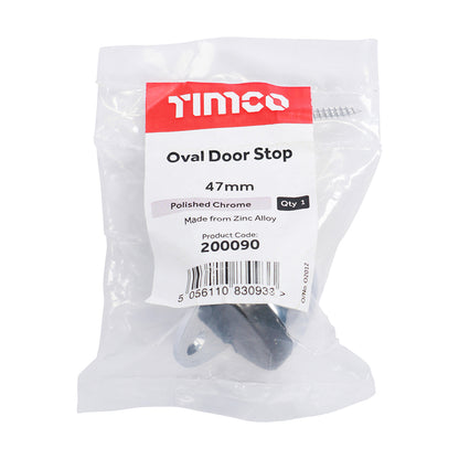 TIMCO Oval Door Stop Polished Chrome - 47mm | Pack of 1
