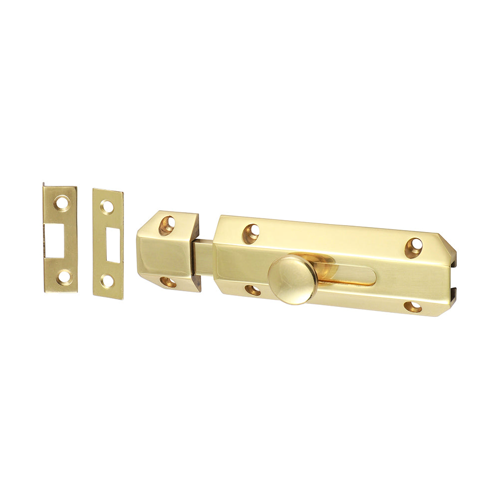 TIMCO Architectural Flat Section Bolt Polished Brass - 100 x 35mm | Pack of 1