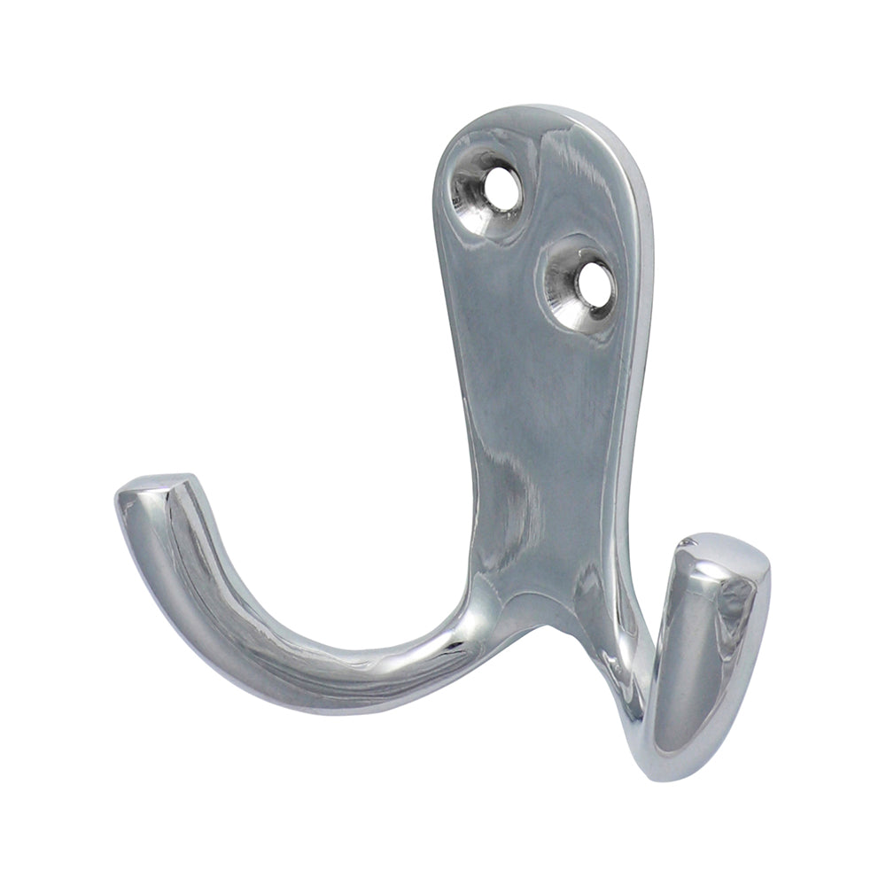 TIMCO Double Robe Hook Polished Chrome - 47 x 24mm | Pack of 1