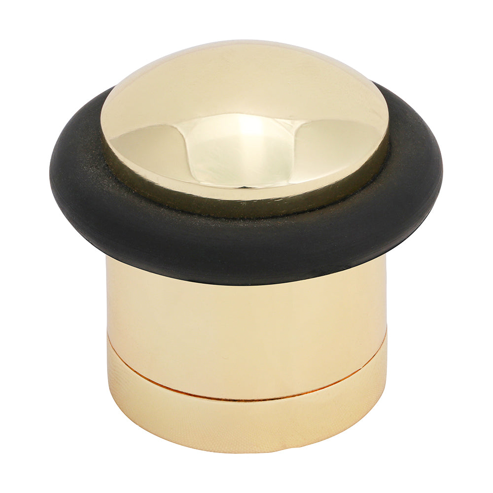 TIMCO Cylinder Door Stop Polished Brass - 41mm | Pack of 1