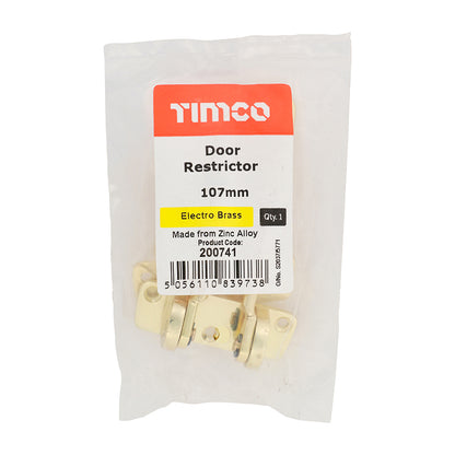 TIMCO Door Restrictor Electro Brass - 107mm | Pack of 1