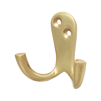 TIMCO Double Robe Hook Polished Brass - 47 x 24mm | Pack of 1