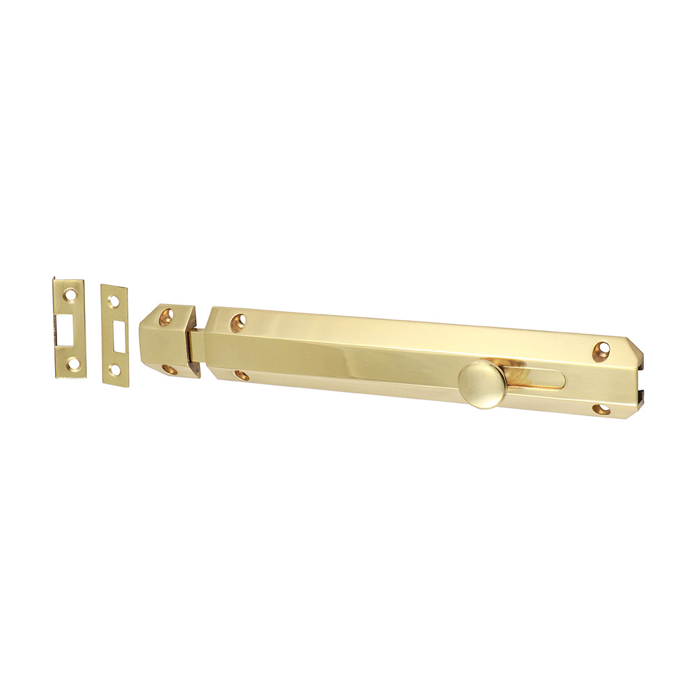 TIMCO Architectural Flat Section Bolt Polished Brass - 210 x 35mm | Pack of 1